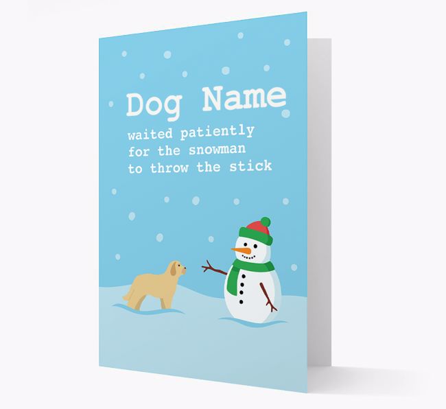 '{dogsName} and Snowman' - Personalised {breedFullName} Christmas Card